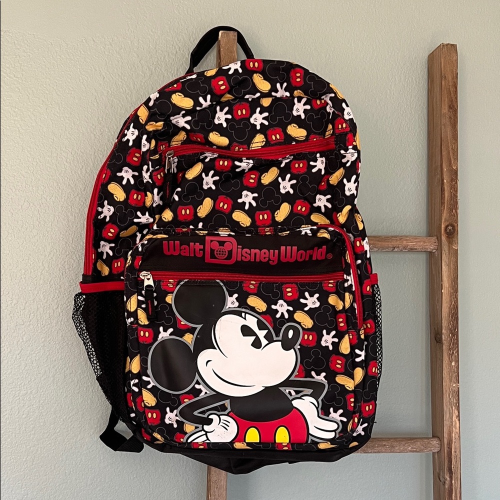 Disney Mickey Mouse Kids Backpack - Black, Red, and Yellow